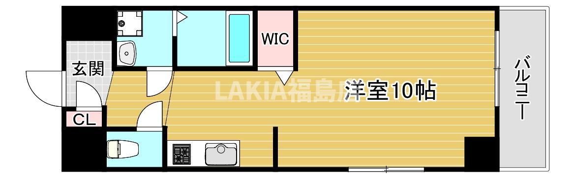 ファーストリバー(ワンルーム/10階)の間取り写真