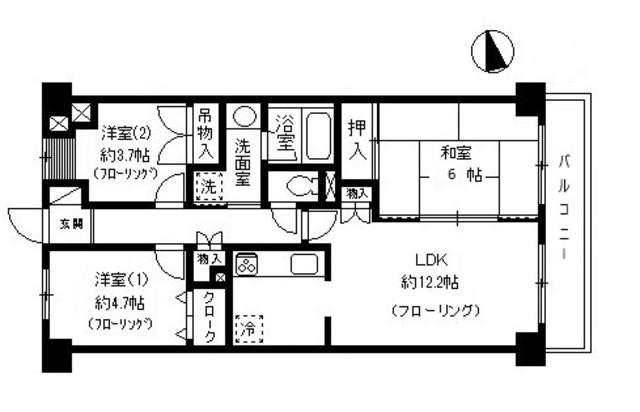 ア・クール杉原(3LDK/5階)の間取り写真