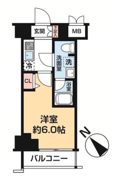 ルミード横濱末吉町(1K/9階)の間取り写真