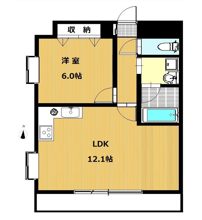 エンブレイスガーデン中野(1LDK/4階)の間取り写真
