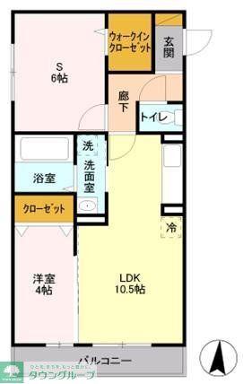 メゾンボヌール(2LDK/2階)の間取り写真
