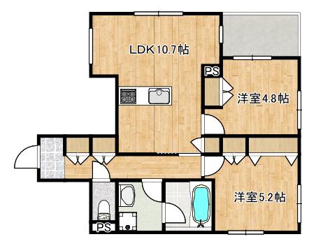 東生田1丁目ヘーベルメゾン(2LDK/1階)の間取り写真