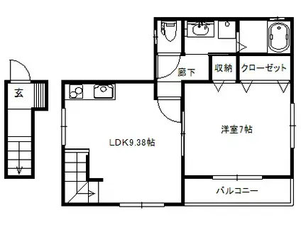 メゾンヴェリテ(1LDK/2階)の間取り写真