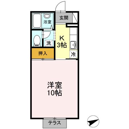 セジュール 旭川(1K/1階)の間取り写真