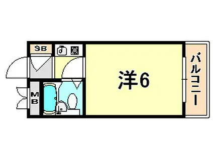 村雨ハイツ(ワンルーム/4階)の間取り写真