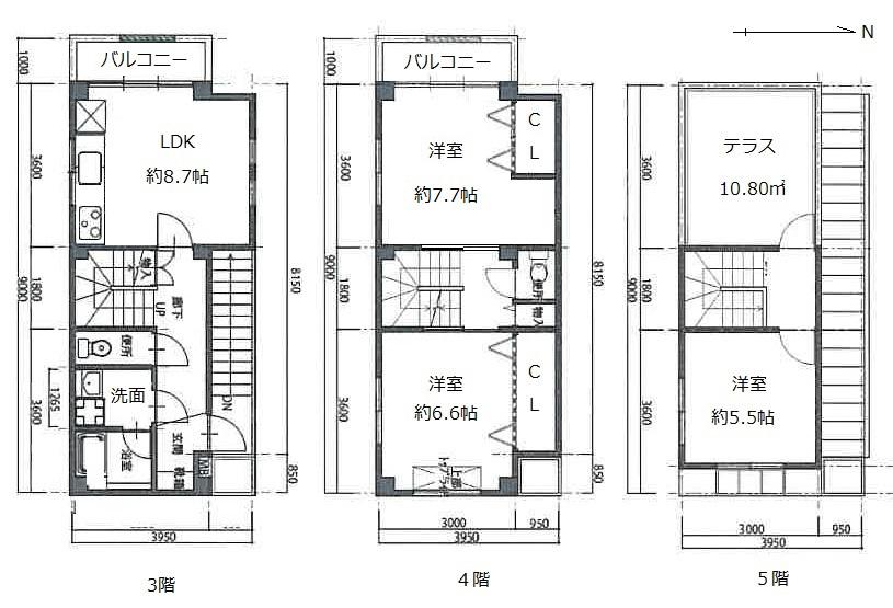 立野ビル(3LDK/3階)の間取り写真