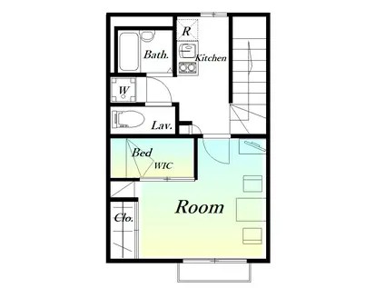 レオパレスグリーンハウスV(1K/2階)の間取り写真