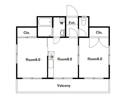 チャームハイツ(2DK/3階)の間取り写真