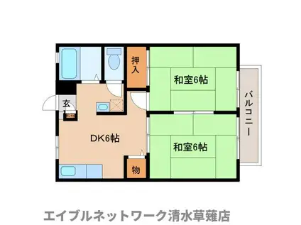 ファミールSENA(2DK/2階)の間取り写真