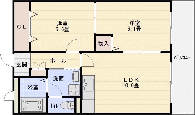 プリュ クレール(2LDK/3階)の間取り写真