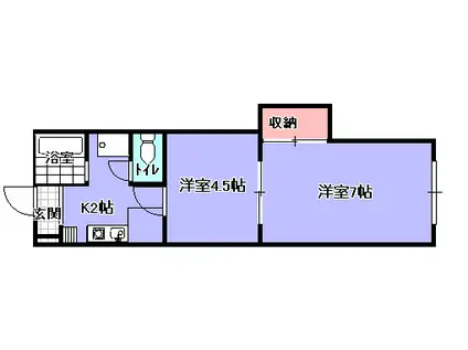 レジデンスカープ金沢(2K/2階)の間取り写真