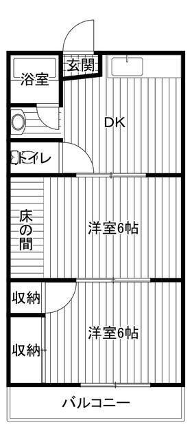 八雲ハイツ(2DK/2階)の間取り写真