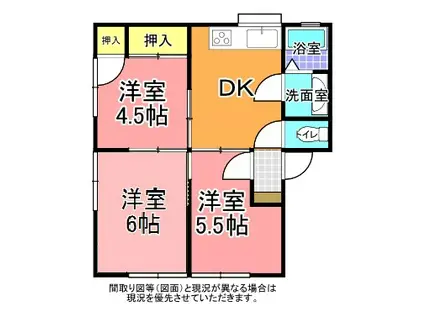 ロードヒルズ(3DK/1階)の間取り写真