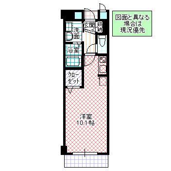 ハーヴェストヒルA(ワンルーム/1階)の間取り写真
