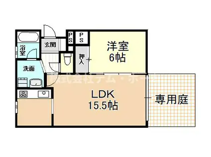 カーサカナタ本郷橋(1LDK/1階)の間取り写真