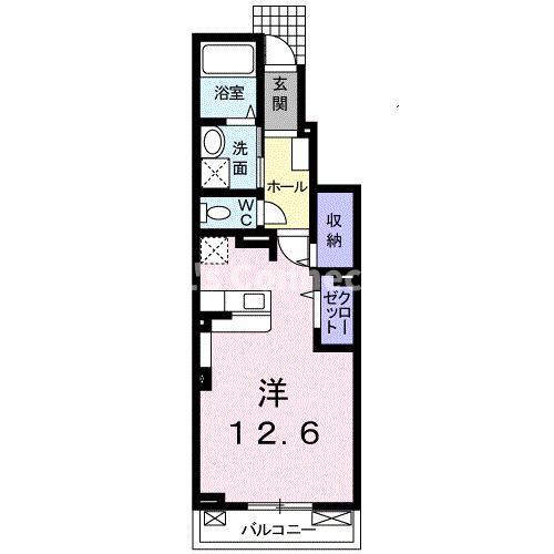 エヌエスハイム A(ワンルーム/1階)の間取り写真