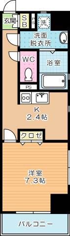 NYCマンション(1K/6階)の間取り写真