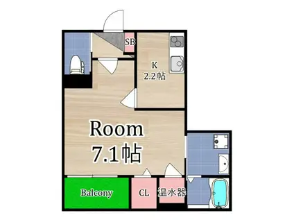 BISCUSS FORESTA SAKURANOMIYA(1K/1階)の間取り写真