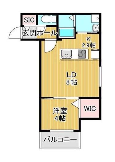 PRESCELTO朝日町(1LDK/3階)の間取り写真