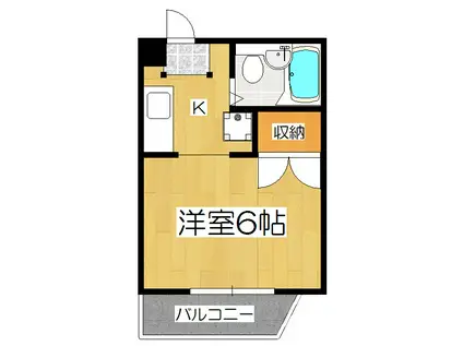 カティワン(1K/3階)の間取り写真