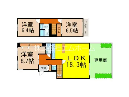 八事表山1号棟(3LDK/2階)の間取り写真