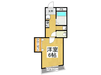 エレガンスくみの木(1K/3階)の間取り写真