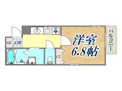 プレサンス神戸駅前(1K/6階)の間取り写真