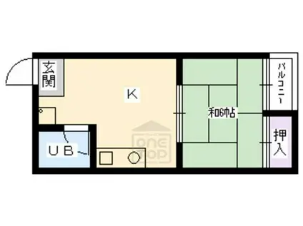 奥田孝コーポ(1K/1階)の間取り写真