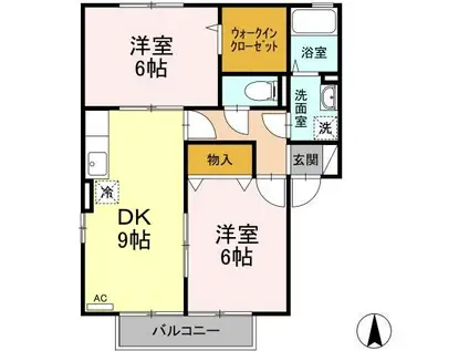 サンメゾン河村II棟(2DK/2階)の間取り写真