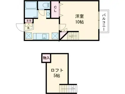 エスポワールシャトー 愛子I(1K/1階)の間取り写真