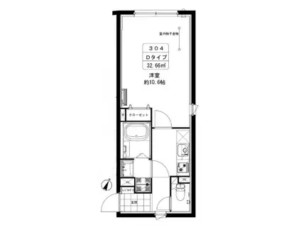 カーサブリランテ本駒込(ワンルーム/2階)の間取り写真