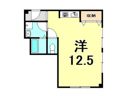 森本ビル(ワンルーム/2階)の間取り写真