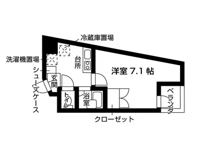 西五反田HSビレッジ(1K/6階)の間取り写真