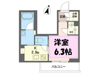 カッサーロ II(1K/2階)の間取り写真