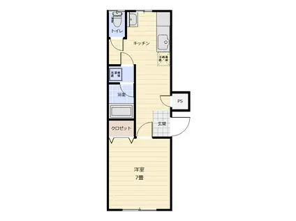 ロイヤル進拓(1K/1階)の間取り写真