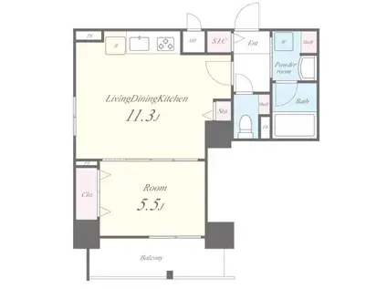 SKYレジデンス大阪梅田(1LDK/9階)の間取り写真