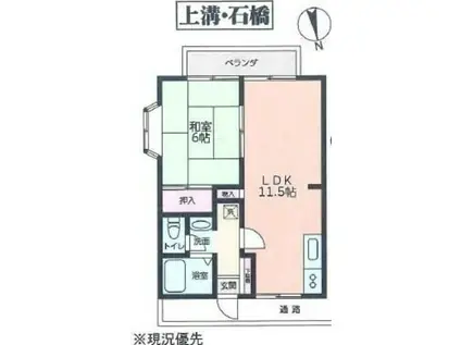 スイートサンハイム(1LDK/2階)の間取り写真