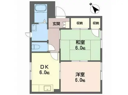 ドミールウエダ(2DK/1階)の間取り写真