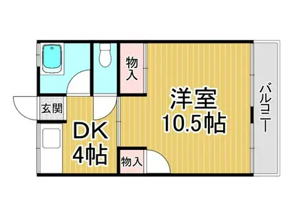 武庫之荘マンション(1DK/3階)の間取り写真