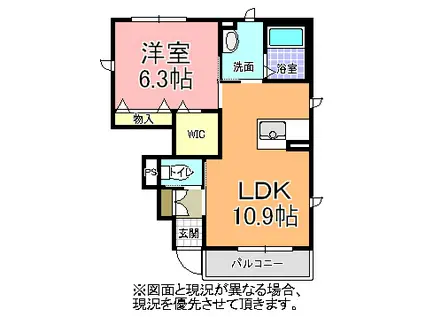 アミコート A(1LDK/1階)の間取り写真