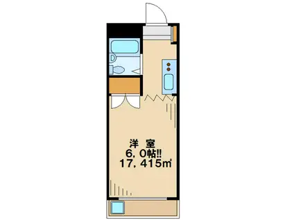 ドミールシンデン(1K/1階)の間取り写真