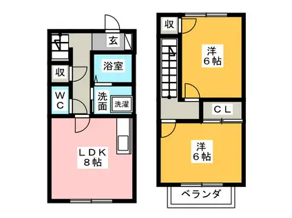 サテライト(2LDK/1階)の間取り写真