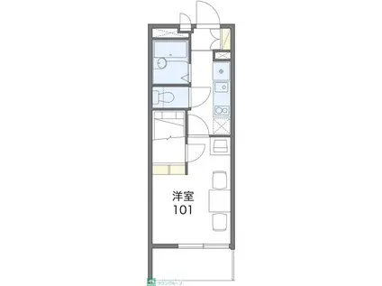 レオパレスバーディーパレス(1K/2階)の間取り写真