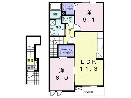 エスポワール・スピカ(2LDK/2階)の間取り写真