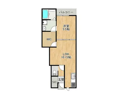 L-BLOOM東櫛原(1LDK/1階)の間取り写真