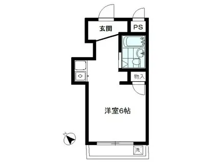 スカイコート向島第2(ワンルーム/4階)の間取り写真