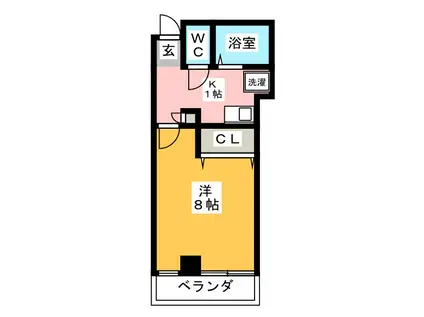 アベニューMIE(1K/3階)の間取り写真