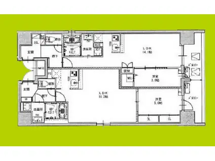 PARK LANE KUJO(1LDK/5階)の間取り写真