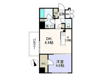 グロリアス西荻窪(1LDK/8階)の間取り写真