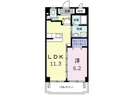 TAKEONE(1LDK/4階)の間取り写真
